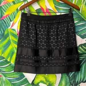 Oasis US Sz 8 Black Geometric Lined Preppy Dressy Party Date Night Mini Skirt